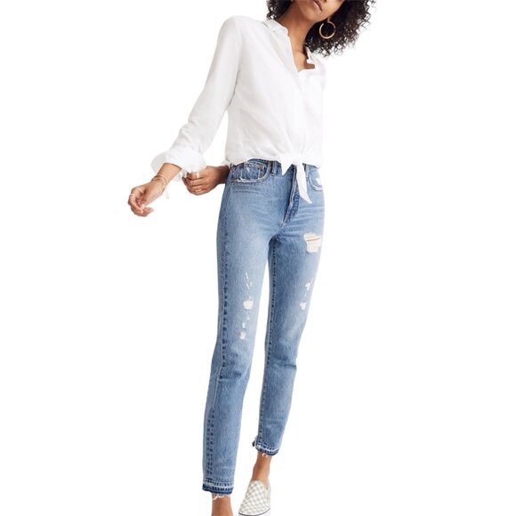 Madewell White Tie-Front Shirt Size Small Summer Vacation Lightweight - Picture 10 of 12